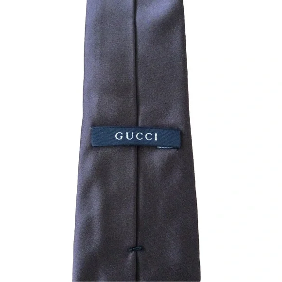 Gucci Dark Brown Silk Tie NWOT